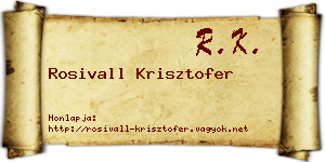 Rosivall Krisztofer névjegykártya